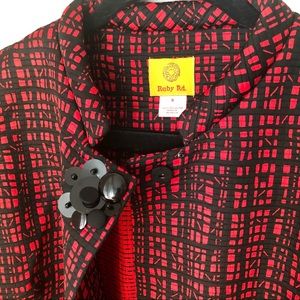 Ruby Rd. Red White Cropped Swing Jacket 6